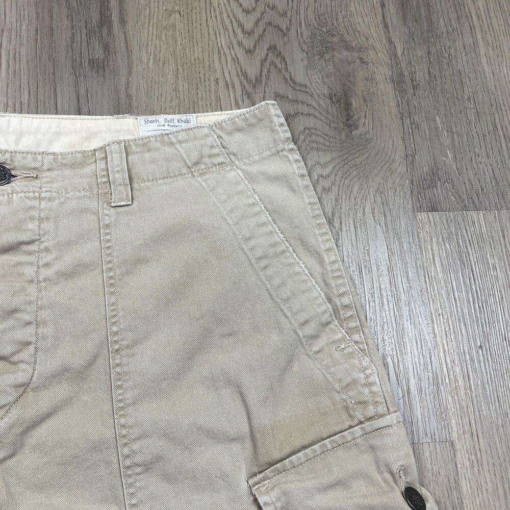 Polo Ralph Lauren Shorts Mens 33 Khaki Drill Cargo Herringbone Utility Workwear - Picture 4 of 14